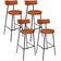 Kit 04 Banquetas Alta Bar Cozinha Sala De Jantar Em Aço Milão L02 Tecido Terracota - Lyam Decor