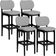 Kit 04 Banquetas Alta Para Cozinha Madeira Fixa Betta L02 Preto Facto Cinza - Lyam Decor