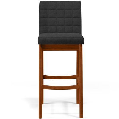 Kit 04 Banquetas Altas Para Cozinha Sala De Jantar Fixa Mila L02 Bouclê Preto - Lyam Decor