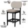 Kit 04 Banquetas Baixa Bar Cozinha E Sala De Jantar Fixa Betta L02 Preto Linho Bege - Lyam Decor