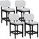 Kit 04 Banquetas Baixa Bar Cozinha E Sala De Jantar Fixa Betta L02 Preto Linho Cinza - Lyam Decor