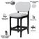 Kit 04 Banquetas Baixa Bar Cozinha E Sala De Jantar Fixa Betta L02 Preto Linho Cinza - Lyam Decor