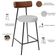 Kit 04 Banquetas Baixa Cozinha Sala De Jantar Milão L02 Couríssimo Marrom Linho Cinza - Lyam Decor
