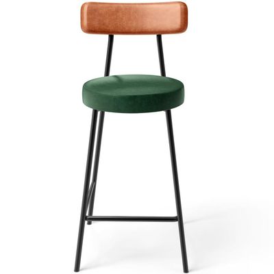 Kit 04 Banquetas Baixa Cozinha Sala Jantar Bancada Milão L02 Couríssimo Camel Verde - Lyam Decor