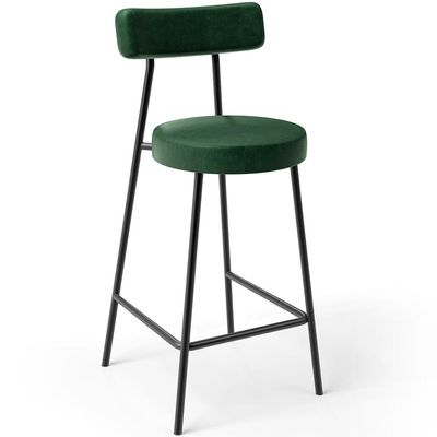 Kit 04 Banquetas Baixa Para Cozinha Sala De Jantar Bar Bancada Milão L02 Facto Verde Musgo - Lyam Decor