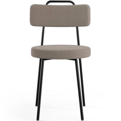 Kit 04 Cadeiras Decorativas Estofada Para Sala De Jantar Barcelona L02 Bouclê Bege - Lyam Decor
