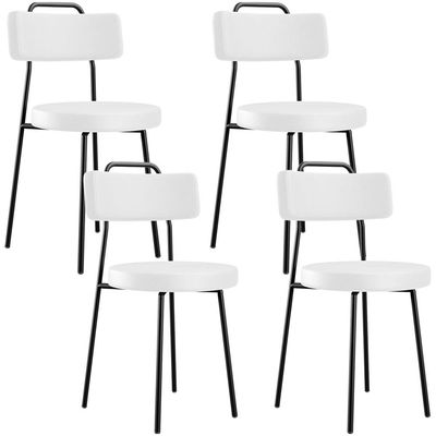 Kit 04 Cadeiras Decorativas Estofada Para Sala De Jantar Barcelona L02 Facto Branco - Lyam Decor