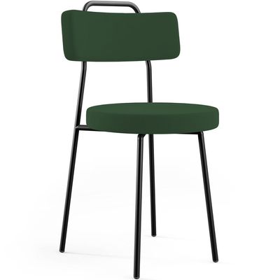 Kit 04 Cadeiras Decorativas Estofada Sala De Jantar Barcelona L02 Suede Verde Musgo - Lyam Decor
