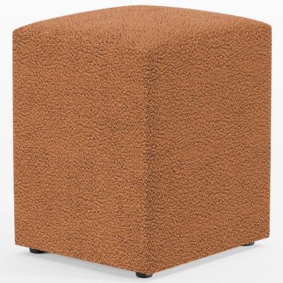 Kit 04 Puffs Quadrado Decorativo Sala De Estar L02 Bouclê Terracota - Lyam Decor