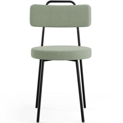 Kit 04 Cadeiras Decorativas Estofada Para Sala De Jantar Barcelona L02 Bouclê Oliva - Lyam Decor
