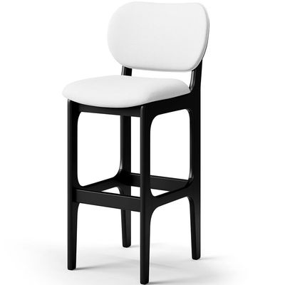 Kit 05 Banquetas Alta Para Cozinha Madeira Fixa Betta L02 Preto Facto  Branco - Lyam Decor