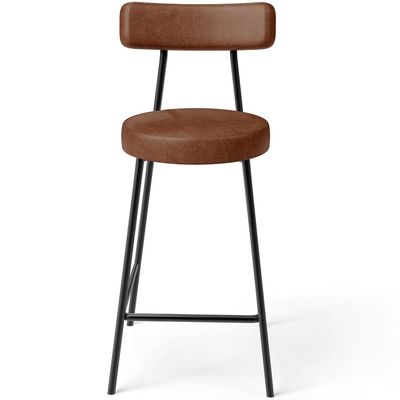 Kit 05 Banquetas Baixa Para Cozinha Sala De Jantar Bancada Milão L02 Couríssimo Marrom - Lyam Decor
