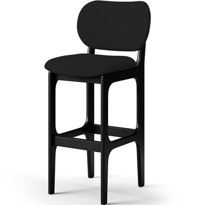 Kit 06 Banquetas Alta Para Cozinha Madeira Fixa Betta L02 Preto Facto Preto - Lyam Decor