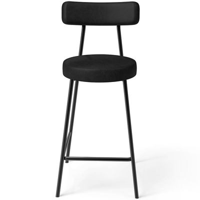 Kit 06 Banquetas Baixa Para Cozinha Sala De Jantar Bancada Milão L02 Couríssimo Preto - Lyam Decor