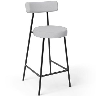 Kit 06 Banquetas Baixa Para Cozinha Sala De Jantar Bancada Milão L02 Linho Cinza - Lyam Decor