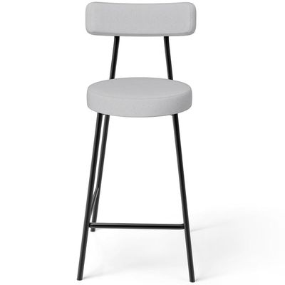 Kit 06 Banquetas Baixa Para Cozinha Sala De Jantar Bancada Milão L02 Linho Cinza - Lyam Decor