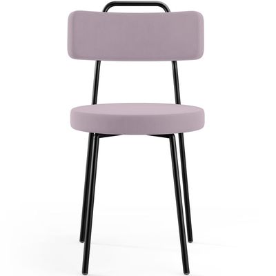 Kit 06 Cadeiras Decorativas Estofada Para Sala De Jantar Barcelona L02 Suede Rosê - Lyam Decor