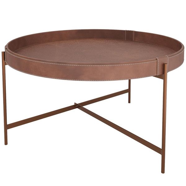 Mesa de Centro Decorativo Sala de Estar 70 cm Industrial Sintético Whisky P06 Aura - Lyam