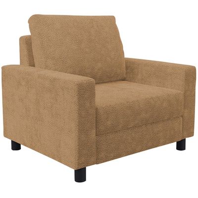 Poltrona Decorativa Para Sala De Estar E Recepção Malta L02 Bouclê Mostarda - Lyam Decor