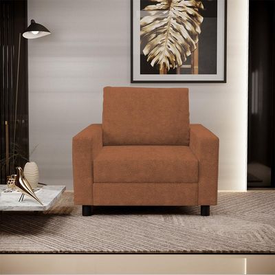 Poltrona Decorativa Para Sala De Estar E Recepção Malta L02 Bouclê Terracota - Lyam Decor