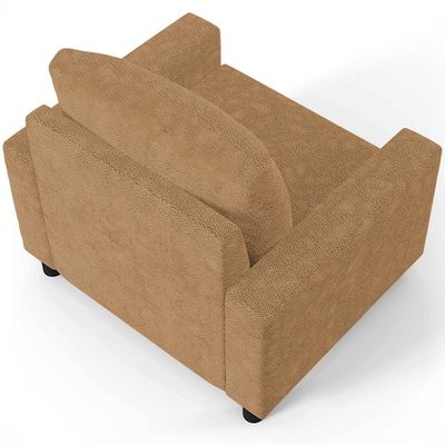 Poltrona Decorativa Para Sala De Estar E Recepção Malta L02 Bouclê Mostarda - Lyam Decor