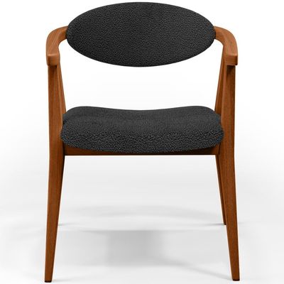 Poltrona Decorativa Para Sala De Estar E Recepção Cecília L02 Bouclê Preto - Lyam Decor