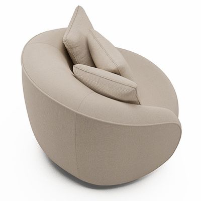Poltrona Decorativa Para Sala de Estar Fixa Pés Madeira Witta M03 Linho Cru - Lyam Decor