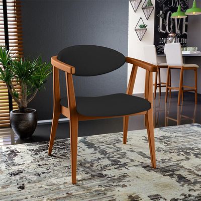 Poltrona Decorativa Para Sala de Estar Jantar Cecília L02 Facto Preto - Lyam Decor