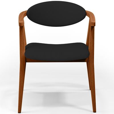 Poltrona Decorativa Para Sala de Estar Jantar Cecília L02 Facto Preto - Lyam Decor