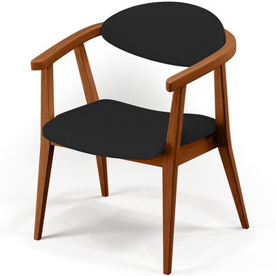 Poltrona Decorativa Para Sala de Estar Jantar Cecília L02 Facto Preto - Lyam Decor