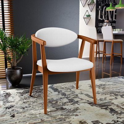 Poltrona Decorativa Para Sala de Estar Jantar Cecília L02 Facto Branco - Lyam Decor