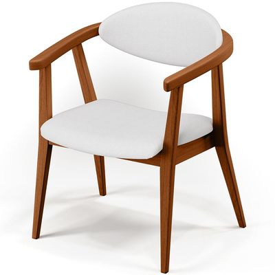 Poltrona Decorativa Para Sala de Estar Jantar Cecília L02 Facto Branco - Lyam Decor