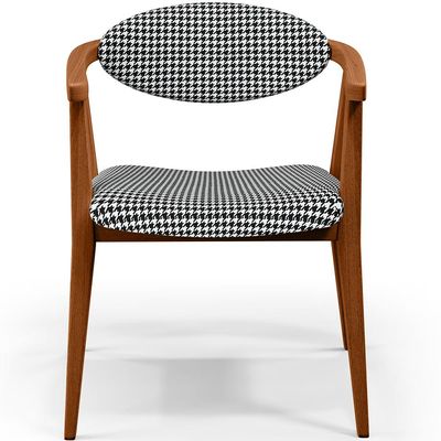 Poltrona Decorativa Para Sala de Estar Jantar Cecília L02 Pied Poule - Lyam Decor