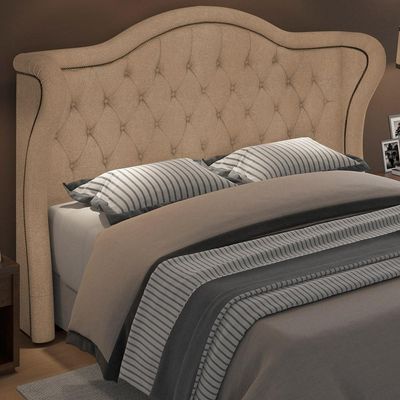 Cabeceira Cama Box Casal 160 cm P05 Lisboa Bouclê Mostarda - Lyam Decor