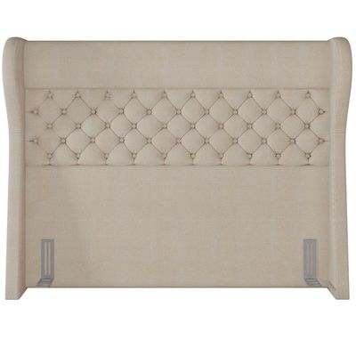 Cabeceira Cama Box King 195 cm P05 Madrid Linho Bege Escuro - Lyam Decor