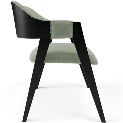 Cadeira Para Sala de Jantar Estar Living Estofada Suran L02 Preto Bouclê Oliva - Lyam Decor