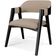 Cadeira Para Sala de Jantar Estar Living Estofada Suran L02 Preto Linho Bege Escuro - Lyam Decor