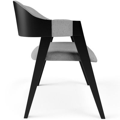 Cadeira Para Sala de Jantar Estar Living Estofada Suran L02 Preto Linho Cinza - Lyam Decor