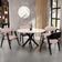 Cadeira Para Sala de Jantar Estar Living Estofada Suran L02 Preto Linho Rosê - Lyam Decor