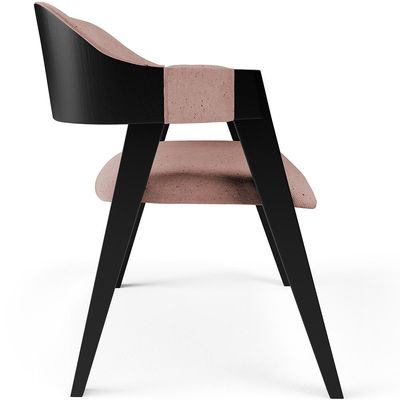 Cadeira Para Sala de Jantar Estar Living Estofada Suran L02 Preto Linho Rosê - Lyam Decor