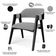 Cadeira Para Sala de Jantar Estar Living Estofada Suran L02 Preto Suede Cinza - Lyam Decor