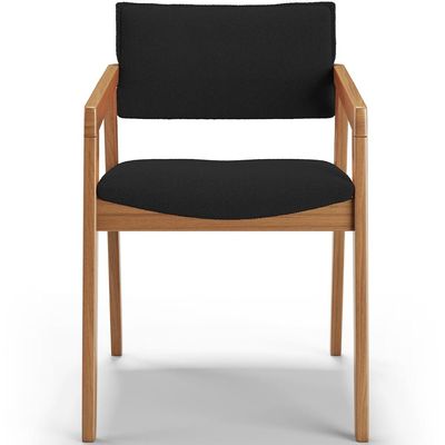 Cadeira Para Sala de Jantar Estar Living Giorgia B04 Bouclê Preto - Lyam Decor