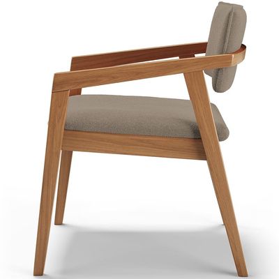 Cadeira Para Sala de Jantar Estar Living Giorgia B04 Bouclê Bege - Lyam Decor
