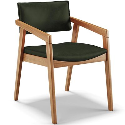 Cadeira Para Sala de Jantar Estar Living Giorgia B04 Couríssimo Verde Musgo - Lyam Decor