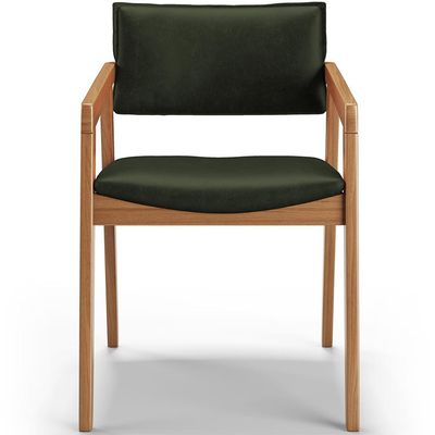 Cadeira Para Sala de Jantar Estar Living Giorgia B04 Couríssimo Verde Musgo - Lyam Decor