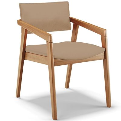 Cadeira Para Sala de Jantar Estar Living Giorgia B04 Linho Bege Escuro - Lyam Decor