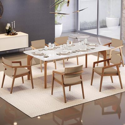 Cadeira Para Sala de Jantar Estar Living Giorgia B04 Linho Bege Escuro - Lyam Decor