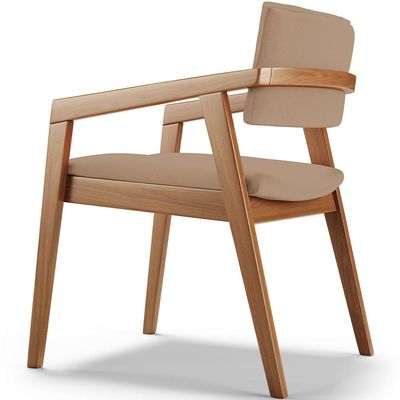 Cadeira Para Sala de Jantar Estar Living Giorgia B04 Linho Bege Escuro - Lyam Decor