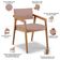 Cadeira Para Sala de Jantar Estar Living Giorgia B04 Linho Rosê - Lyam Decor