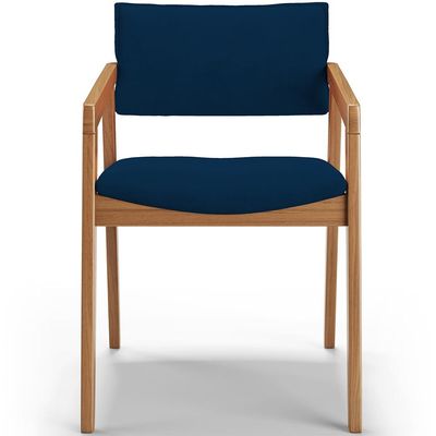 Cadeira Para Sala de Jantar Estar Living Giorgia B04 Suede Azul Marinho - Lyam Decor